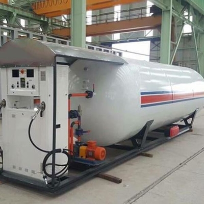 скид бензоколонки газа 20m3 LPG установил горизонтальное